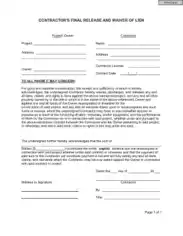 Lien Waiver Release Template