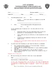 Free Download PDF Books, Police Vehicle Release Form Template