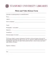 Free Download PDF Books, Photo and Video Release Form Template