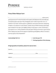 Photo Video Release Form Template
