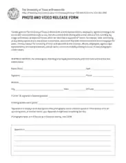 Simple Photo and Video Release Form Template