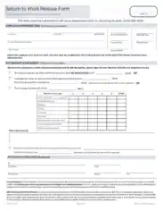 Blank Work Release Form Sample Template