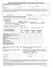 Return To Work Release Form Pdf Template