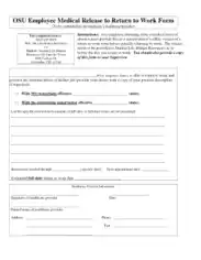 Sample Medical Work Release Form Template