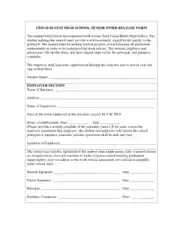 School Work Release Form Sample Template