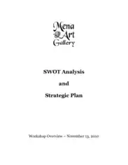 Free Download PDF Books, Art Gallery SWOT Analysis And Strategic Plan Template