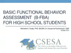 Basic Functional Behavioral Assessment For School Students Template