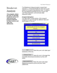 Free Download PDF Books, Breakeven Analysis Data Template