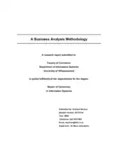 Free Download PDF Books, Business Analysis Methodology Template