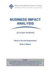 Free Download PDF Books, Business Impact Analysis Example Template
