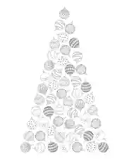 Free Download PDF Books, Christmas Tree Made Of Baubles Coloring Template