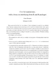 C++ For Statisticians With A Focus On Interfacing From R And R Packages, Pdf Free Download