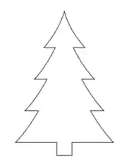 Christmas Tree Basic Blank Outline Curved Branches Free Coloring Template