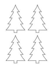 Free Download PDF Books, Christmas Tree Basic Blank Outline Curved Branches Small Free Coloring Template
