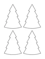 Christmas Tree Basic Blank Outline Curved Small Free Coloring Template