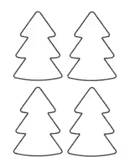 Free Download PDF Books, Christmas Tree Basic Rounded Corners Outline Small Free Coloring Template
