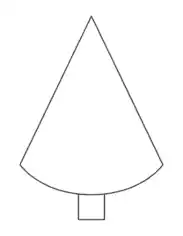 Christmas Tree Blank Outline Conical Free Coloring Template