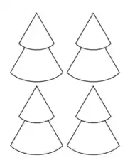 Christmas Tree Blank Outline Layered Conical Small Free Coloring Template