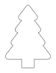 Christmas Tree Blank Outline Rounded Free Coloring Template