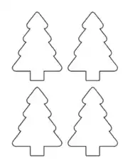 Christmas Tree Blank Outline Rounded Small Free Coloring Template
