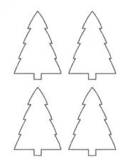 Christmas Tree Blank Outline Tiered Small Free Coloring Template