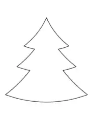 Christmas Tree Blank Outline Wide Free Coloring Template