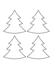 Free Download PDF Books, Christmas Tree Blank Outline Wide Small Free Coloring Template