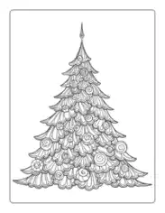 Free Download PDF Books, Christmas Tree For Adults Detailed Tree Baubles Free Coloring Template