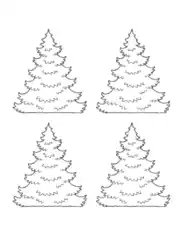 Christmas Tree Layered Jagged Small Free Coloring Template