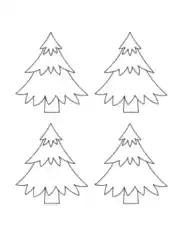 Christmas Tree Layered Small Free Coloring Template