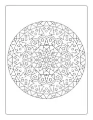 Christmas Tree Mandala Tree Star Geometric Free Coloring Template