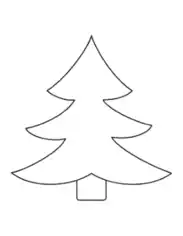 Christmas Tree Outline Free Coloring Template