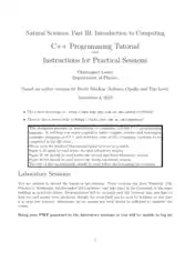 C++ Programming Tutorial And Instructions For Practical Sessions, Pdf Free Download