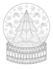 Snowflake Coloring Christmas Snowglobe Free Coloring Template