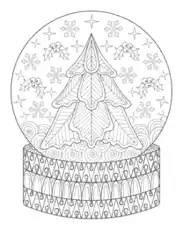 Snowflake Christmas Snowglobe Coloring Template
