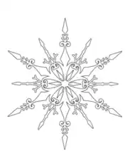Free Download PDF Books, Snowflake Detailed 2 Coloring Template