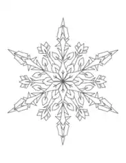 Free Download PDF Books, Snowflake Detailed 3 Coloring Template
