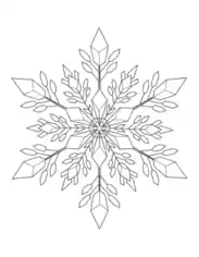 Free Download PDF Books, Snowflake Detailed 5 Coloring Template