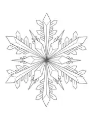 Free Download PDF Books, Snowflake Detailed 6 Coloring Template