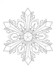 Free Download PDF Books, Snowflake Detailed 7 Coloring Template