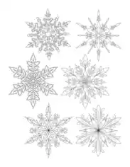 Free Download PDF Books, Snowflake Detailed Set Of 6 P1 Coloring Template