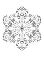 Free Download PDF Books, Snowflake Intricate 12 Coloring Template