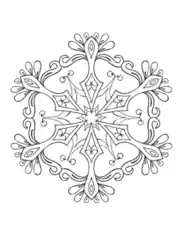 Free Download PDF Books, Snowflake Intricate 14 Coloring Template