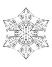 Free Download PDF Books, Snowflake Intricate 15 Coloring Template