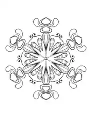 Free Download PDF Books, Snowflake Intricate 17 Coloring Template