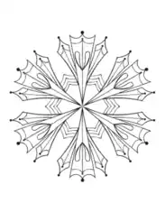 Free Download PDF Books, Snowflake Intricate 2 Coloring Template