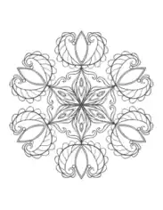 Snowflake Intricate 21 Coloring Template