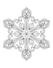 Free Download PDF Books, Snowflake Intricate 23 Coloring Template