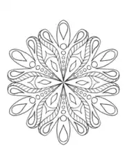 Free Download PDF Books, Snowflake Intricate 25 Coloring Template