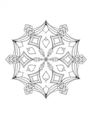 Snowflake Intricate 7 Coloring Template